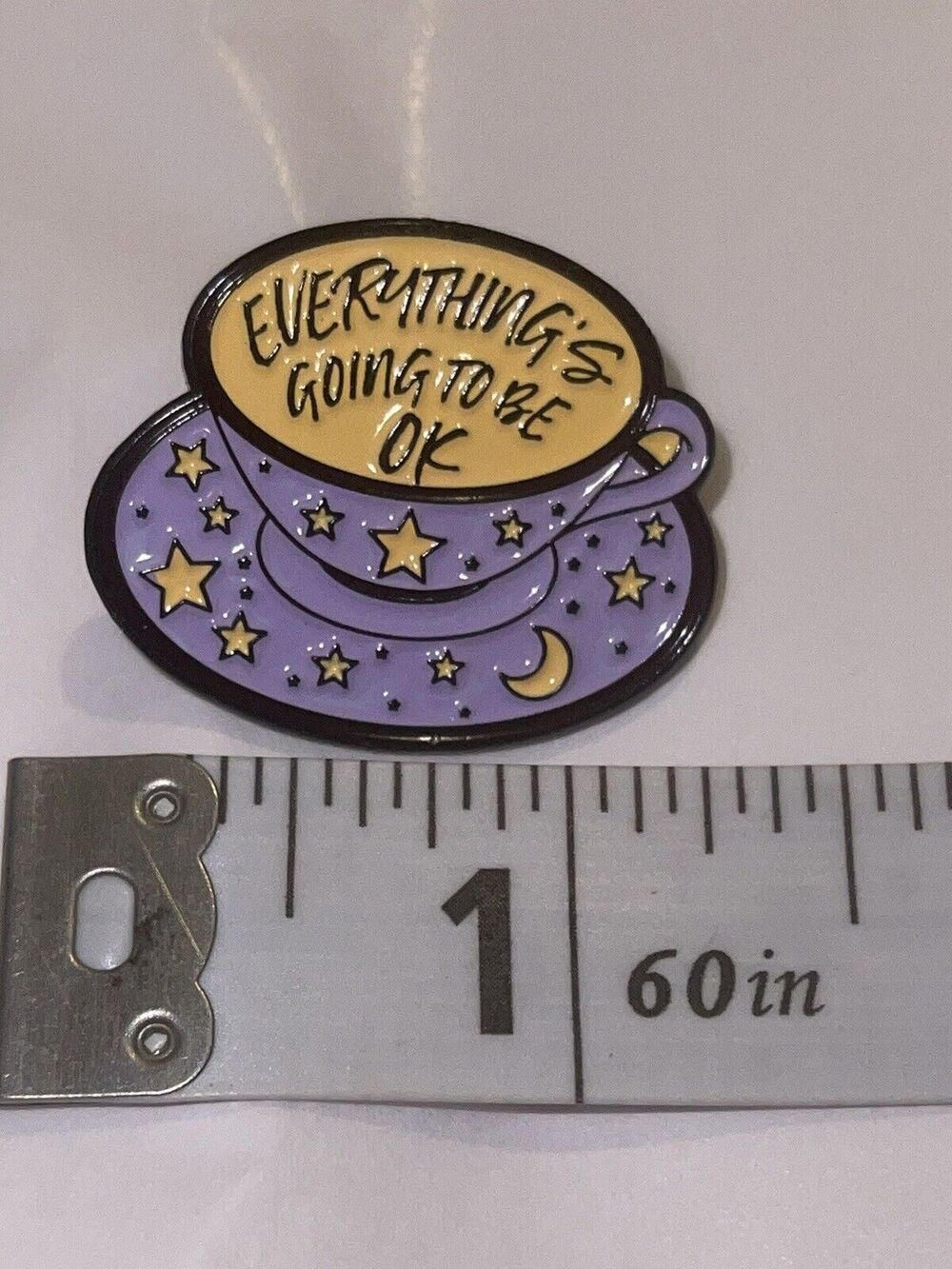 Everything Is Going To Be Ok Coffee Stars Cup Latte Pin Brooch